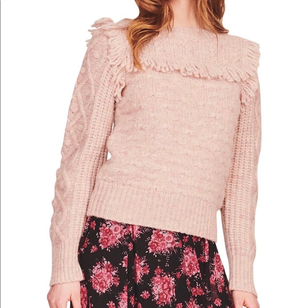 LoveShackFancy Pink Kingston Alpaca Wool Sweater NWT Size M